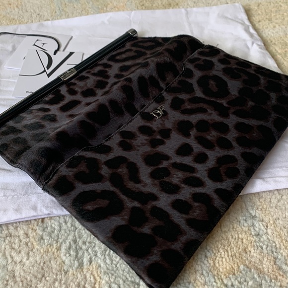Diane von Furstenberg DVF 440 envelope clutch Leo haircalf - Picture 7 of 7